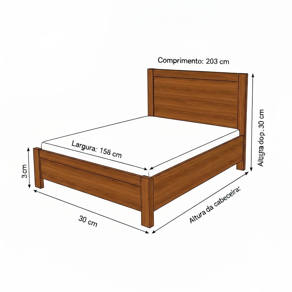 Camas e cabeceiras - ilustração técnica