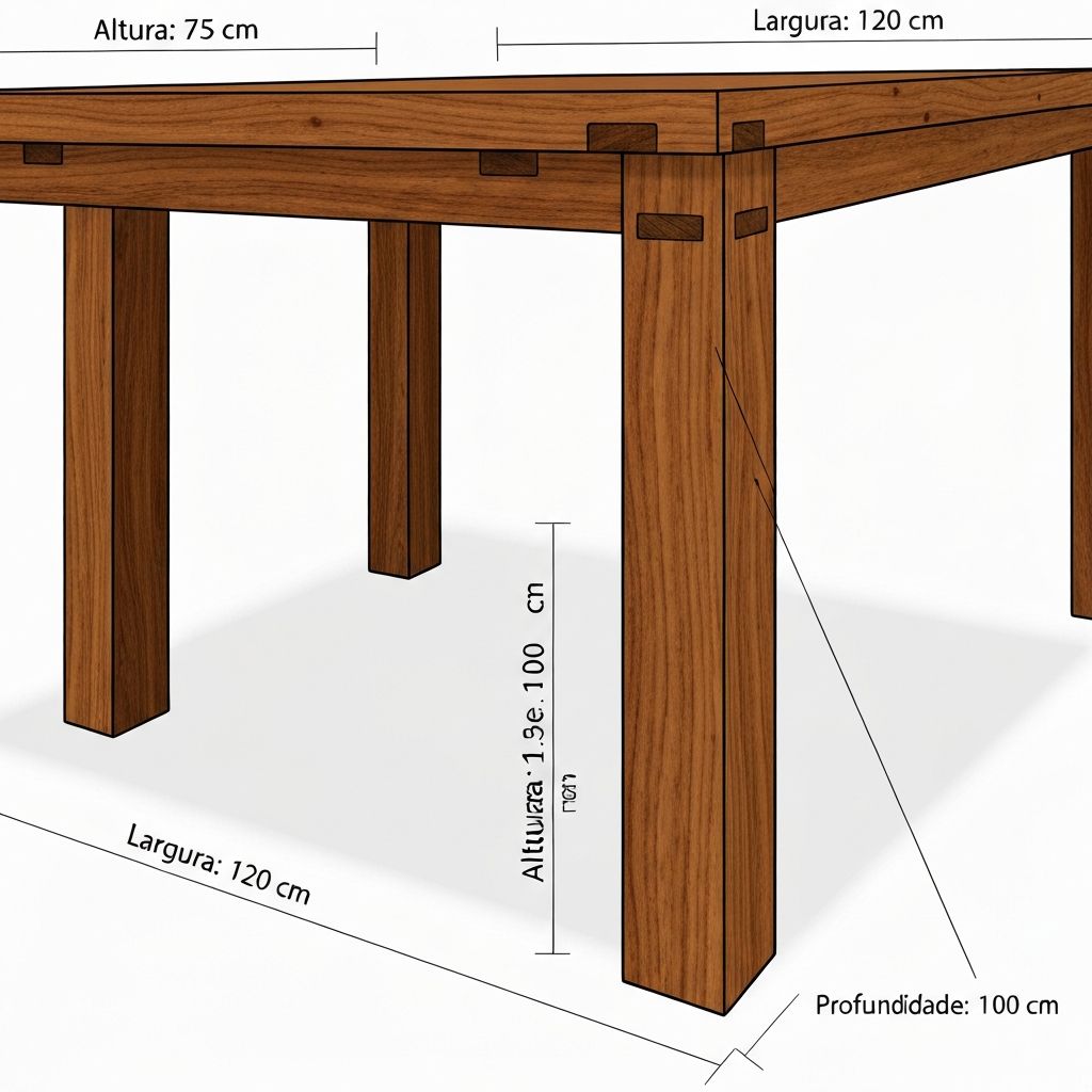 Mesas e bancadas - ilustração técnica